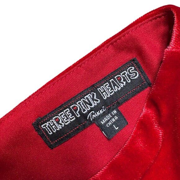 Three Pink Hearts Red Sequin Dress Girls Size Large New - Picture 3 of 5